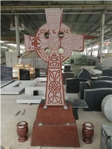India Red Sandblasted Celtic Cross