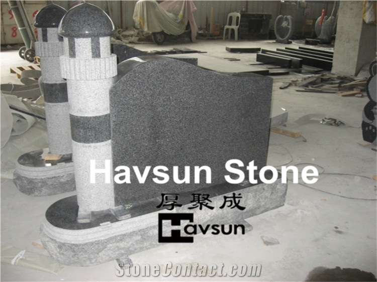 Us Style Lite House Headstone Tombstone