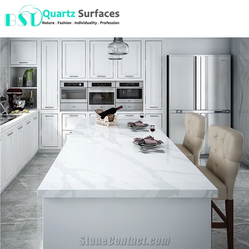 Afslut passe Sund mad Statuario Quartz Stone Kitchen Dining Table Top from China -  StoneContact.com