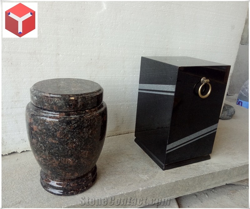 Black Granite Cremation Urns, Funeral Products