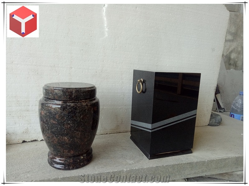 Black Granite Cremation Urns, Funeral Products