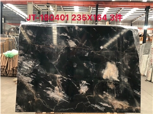 Dream Black Marble Book Match Flooring Tile