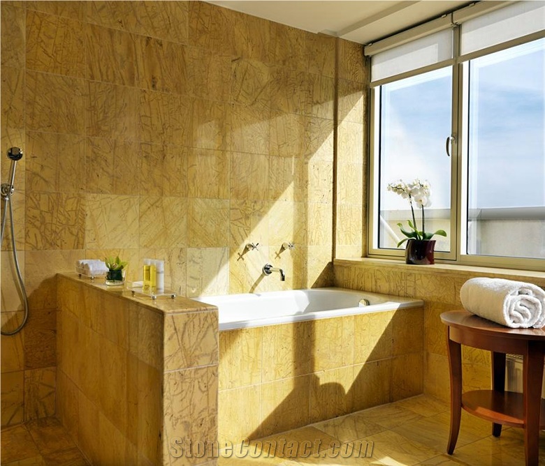 Amarillo Triana Yellow Marble Bathroom Tiles