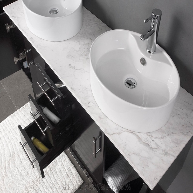Aristone White Marble Bathroom Vanity Tops