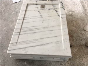 Bathroom Accessory White Marble Tray Customized