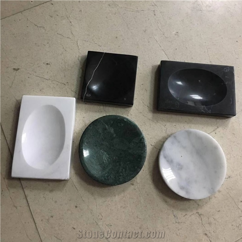 Bathroom Vokalas Marble Soap Dishes Round Shape