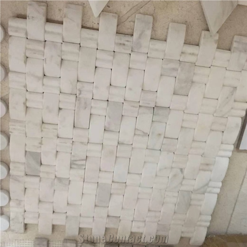 White Carrara Marble Mosaic 3d Bread