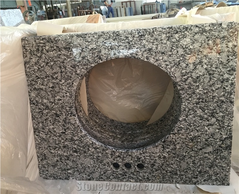 White Wave Granite Bathroom Vanity Countertops