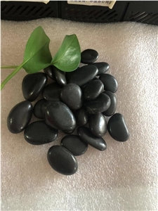 Natural River Polished Black Pebbles Stone