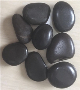 Natural River Stone Polished Black Pebbles