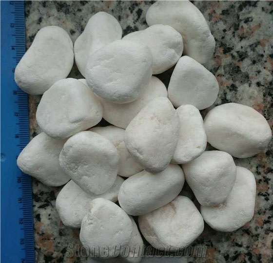 Snow White Pebbles Natural White Pebbles