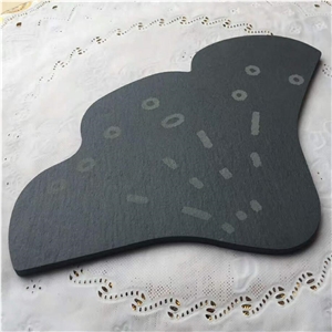 Wholesale Round Shape Black Slate Coasters