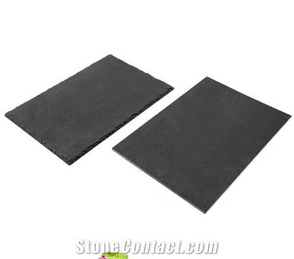 Wholesale Round Shape Black Slate Coasters
