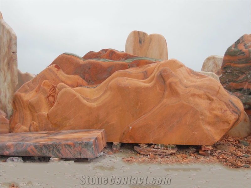 China Beige Orange Landscaping Rock Stone