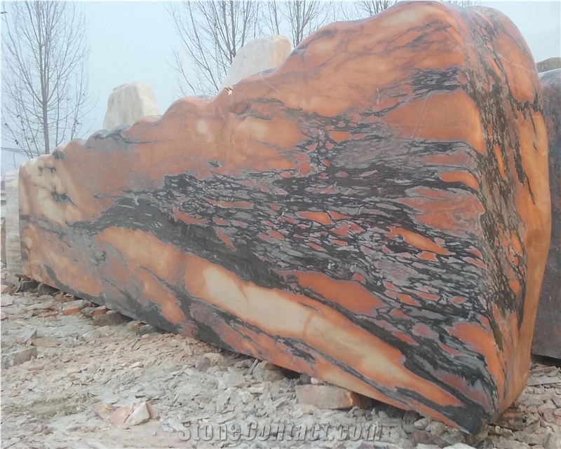 China Red Orange Landscaping Rock Stone