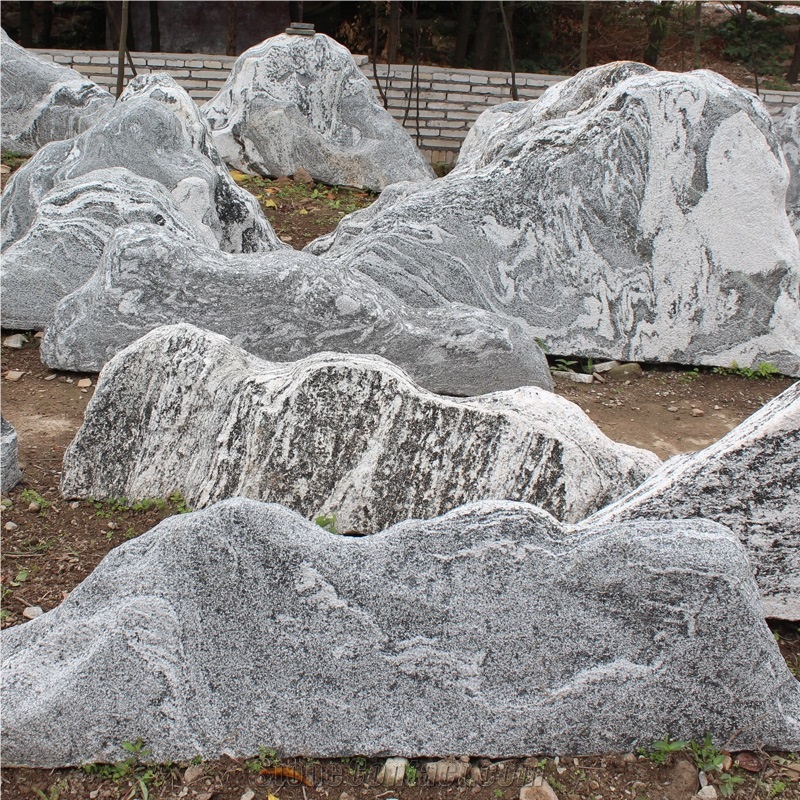 Grey White Landscaping Big Rock Stone Garden Use