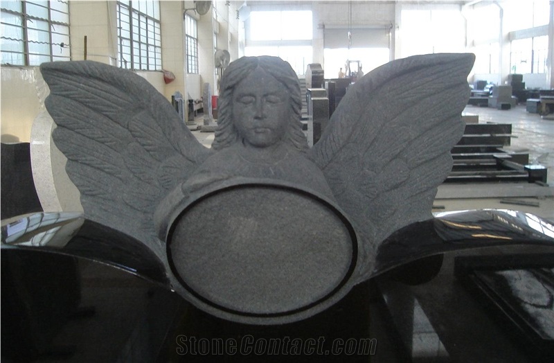 China Black Granite Angel Monument Memorial