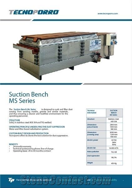Suction and Dust Suppression Bench: MS200