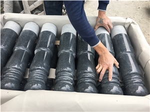 Imperial Black Granite Column Pillars Cast Stone
