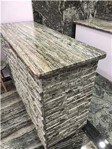 Kirin Wooden Dark Green Marble Tiles Slabs New