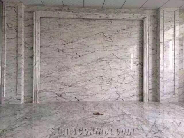 Manyas White Marble Slabs Wall Tiles Pattern