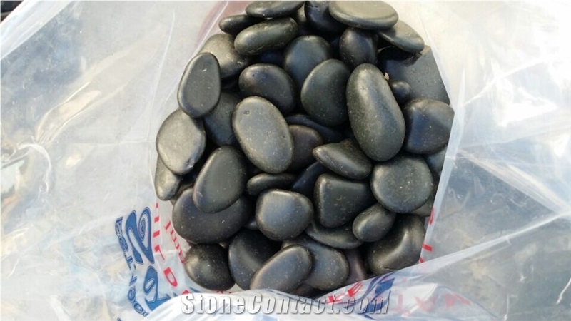 Mixed Pebbles Stone Black Walkway River Stone