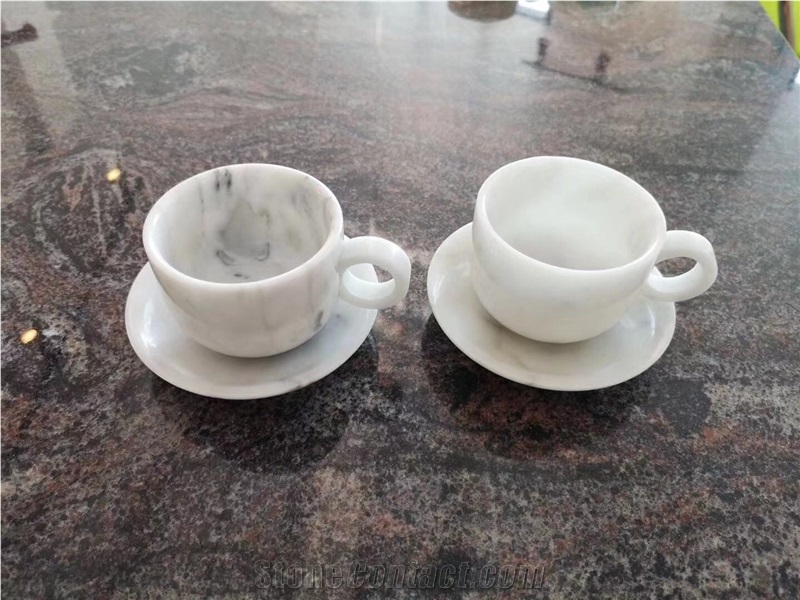 White Marble Coffee Cups Hotel Dining Accessories