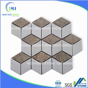 Silver Gray Marble Polished Hexagon Mosaic