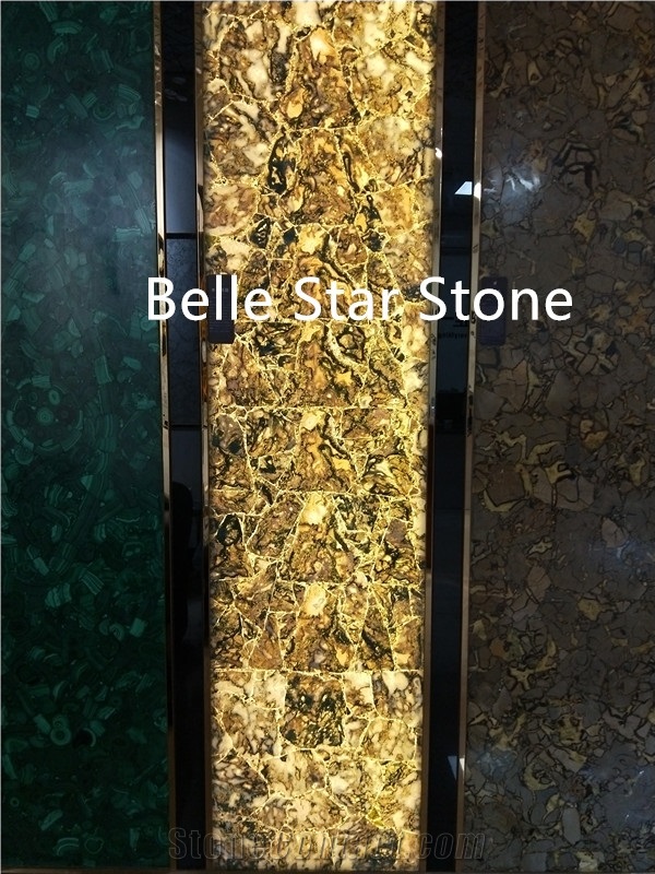 Aquatic Agate Backlit Semi Precious Stone Slabs