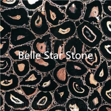 Black Agate Backlit Precious Stone Bar Countertops