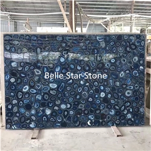 Blue Agate Backlit Semi Precious Stone Slabs