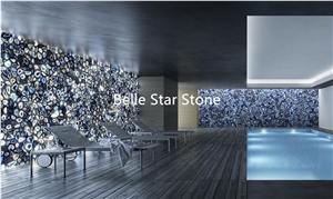 Blue Agate Semiprecious Stone Bathroom Wall Slabs