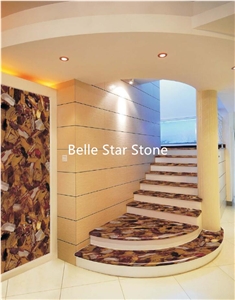 Egg Yellow Semi Precious Luxury Stone Slabs &Tiles