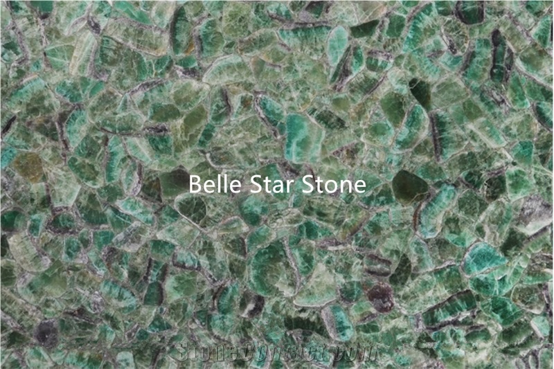 Green Fluorite Semi Precious Stone Slabs & Tiles