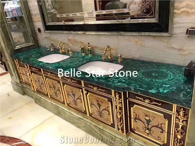 Green Jade/Malachite Gemstone Hotel Chairs & Table