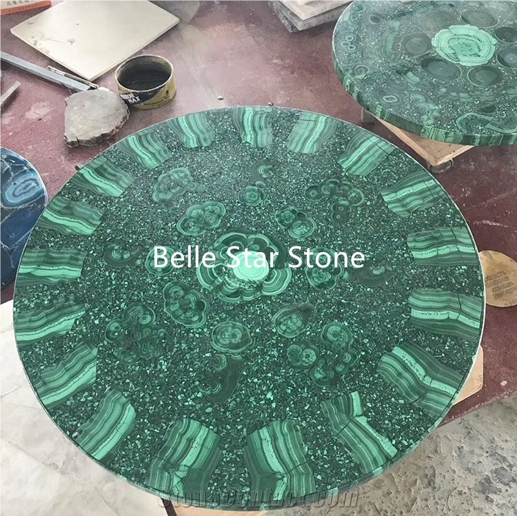 Green Jade/Malachite Gemstone Hotel Chairs & Table