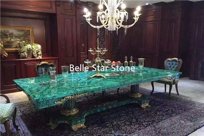 Malachite/Green Jade Gemstone Luxury Tea Tables