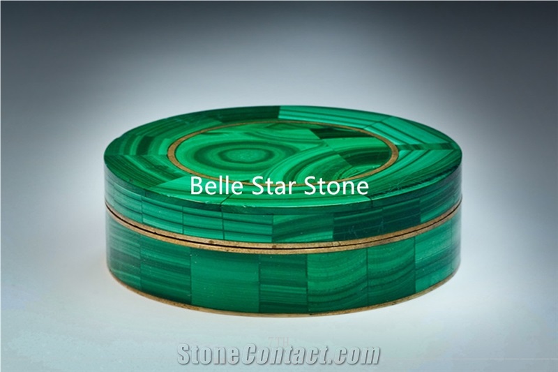 Malachite/Green Jade Precious Luxury Stone Cabinet