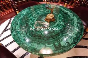 Malachite/Green Jade Precious Stone Corner Table