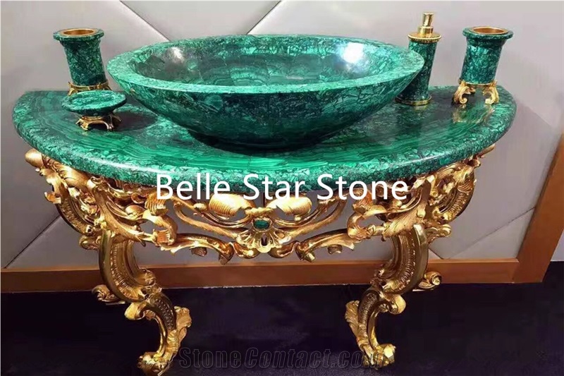 Malachite Semi Precious Stone Washbasin/Vanity Top