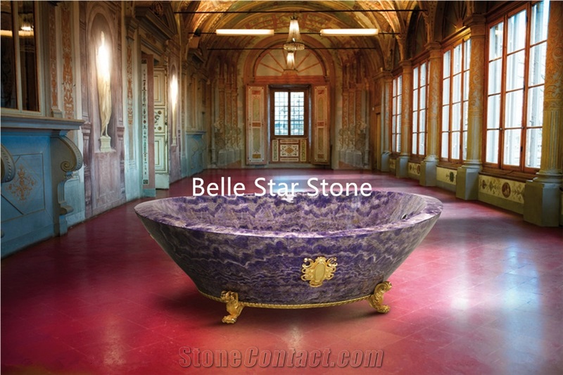 Purple Fluorite/Lilac Semi Precious Stone Bathtub