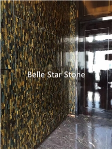 Tiger"S Eye Gemstone Hotel Lobby Wall Slabs &Tiles