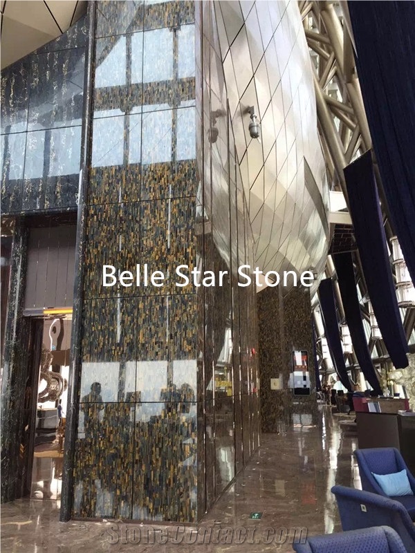 Tiger"S Eye Precious Stone Hotel Lobby Floor Tiles