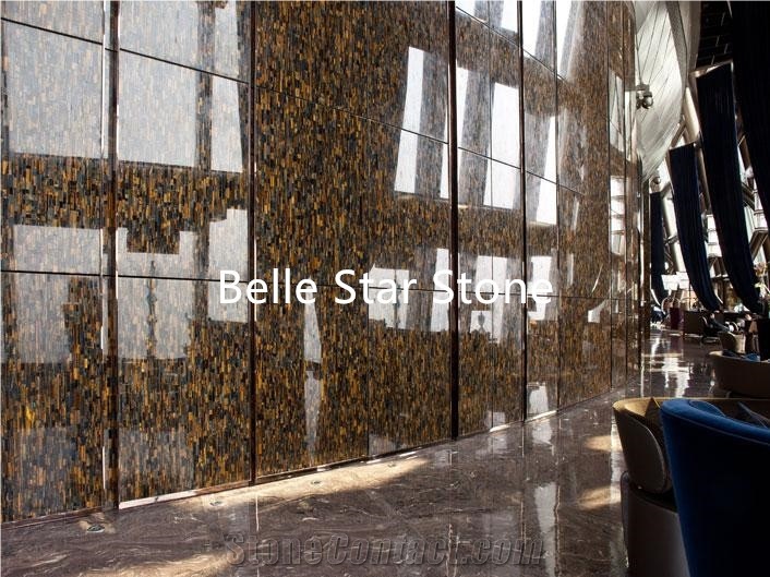 Tiger"S Eye Precious Stone Hotel Wall Slabs &Tile