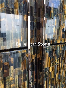 Tiger"S Eye Semi Precious Stone Hotel Wall Tiles