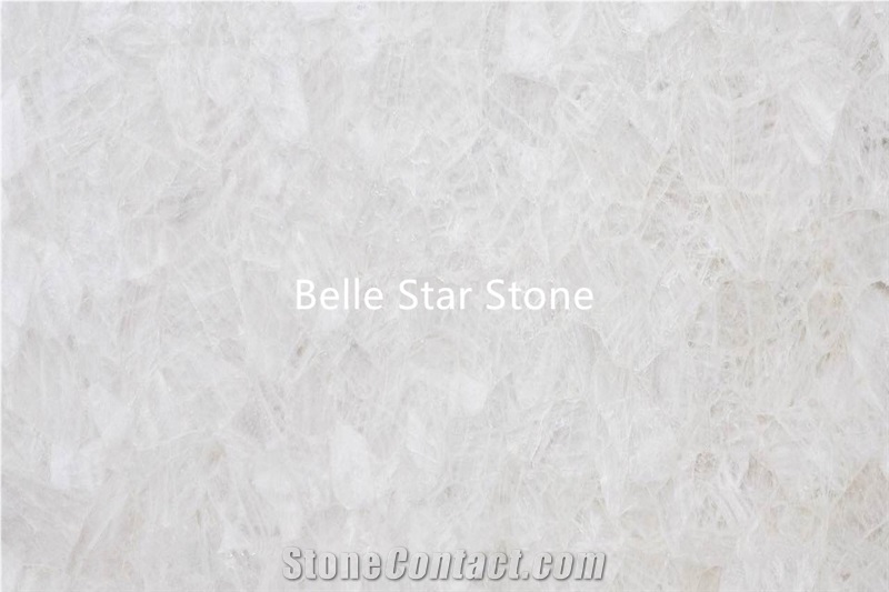 White Crystal Semi Precious Stone Slabs & Tiles