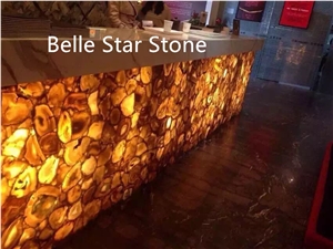 Yellow Agate Backlit Semiprecious Stone Counters