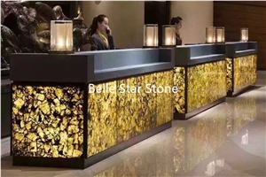 Yellow Crystal Semiprecious Stone Slabs & Tiles