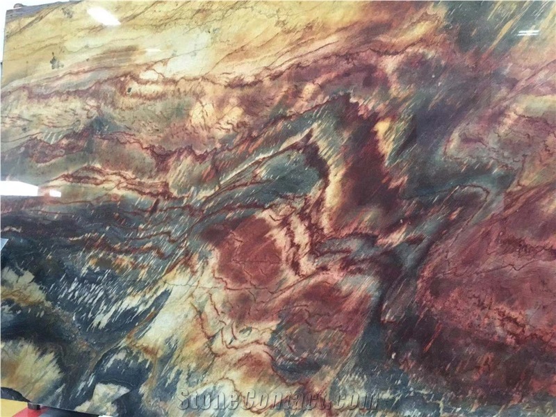 Flaming Phoenix,Brazil Colorful Quartzite,Backdrop