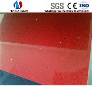 Artificial Man-Made Crystal Red Marble Tiles Slabs